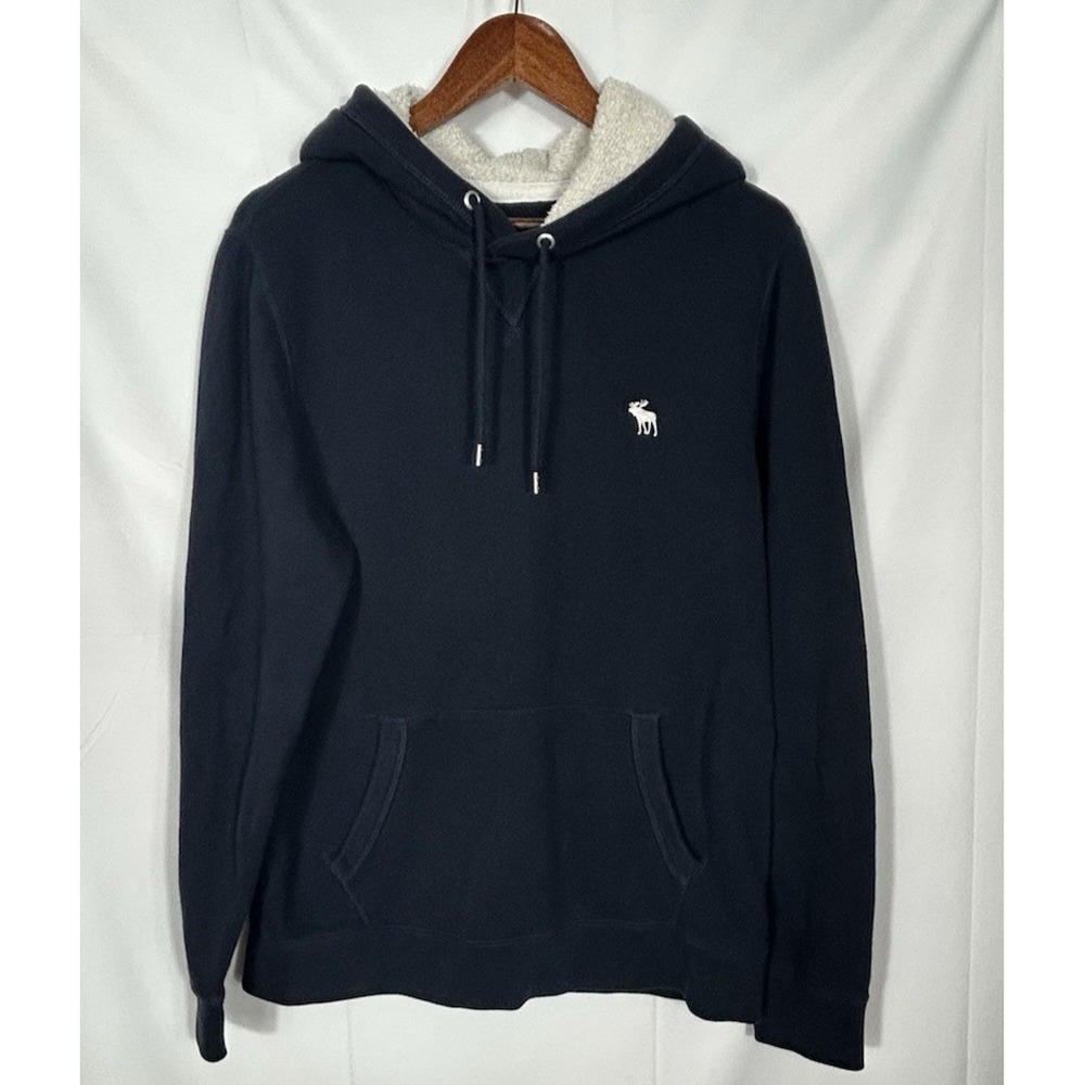 Vintage Abercrombie & Fitch Y2K Hoodie Sherpa Lined Muscle Sweatshirt Size L